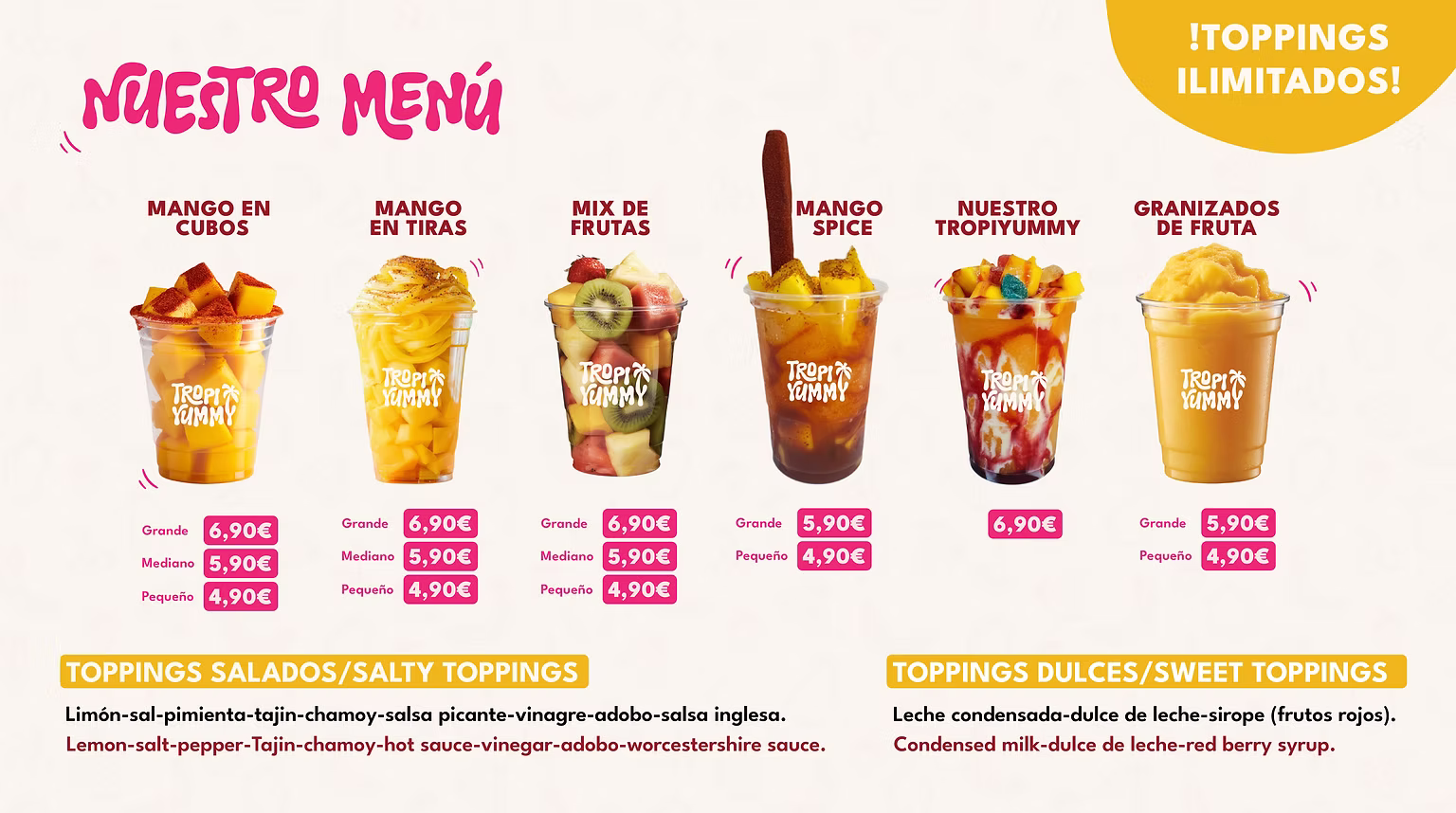 Diseño de menú Tropi Yummy