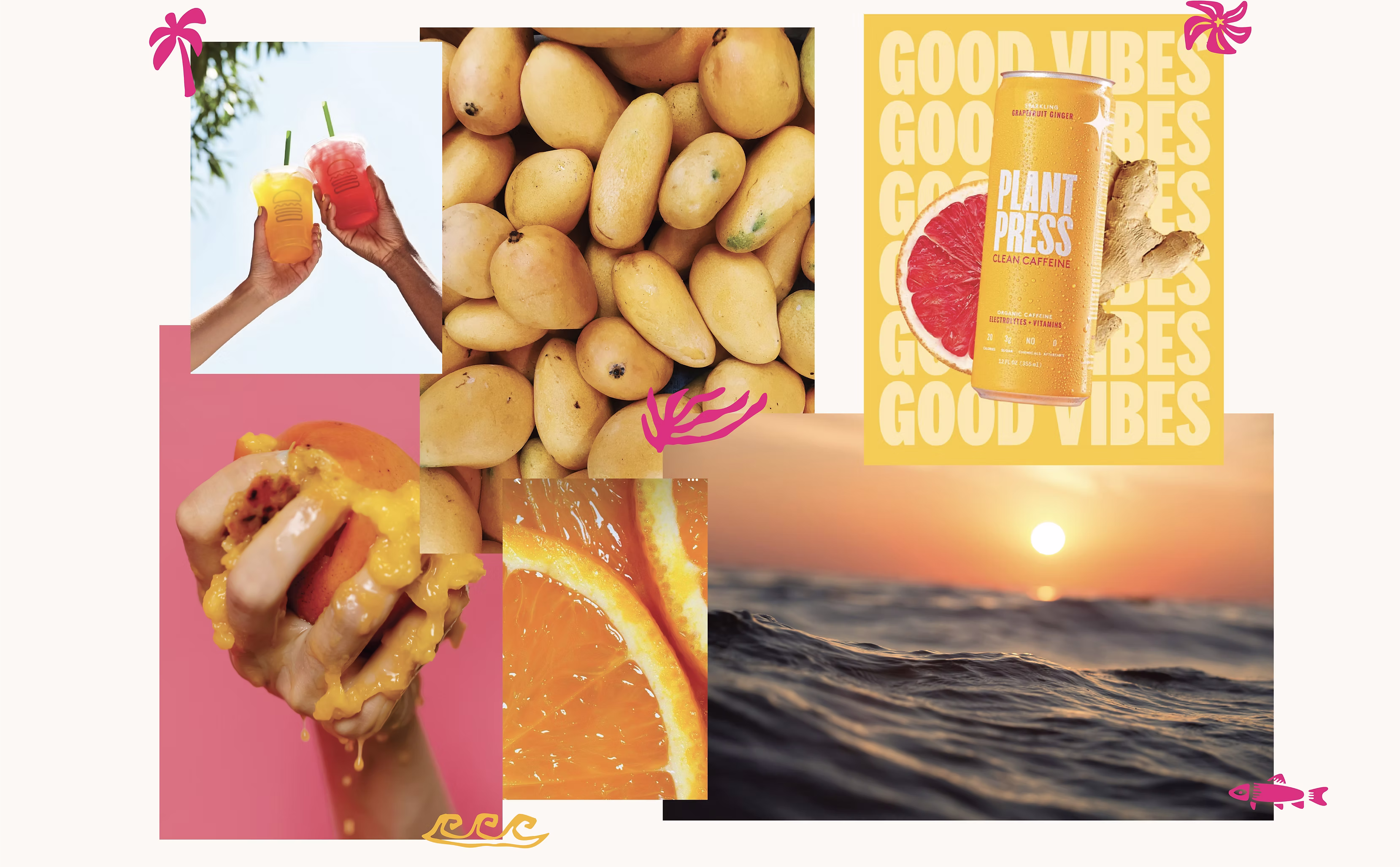 Moodboard de inspiración tropical para Tropi Yummy
